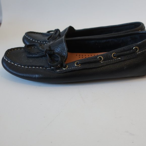 Womens L'Artigiano Sorrentino Black Leather Flat Driving Shoes 39D US/9D* - Picture 5 of 11